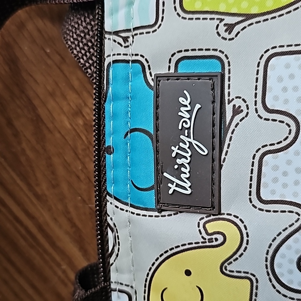 Thirty-One Insulated Lunch Bag Tote Cheeky Elephant Monogrammed "O" - Picture 7 of 11